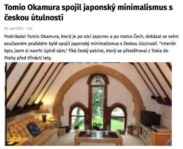 Podle Okamury musí interiér domu vystihovat jeho majitele.