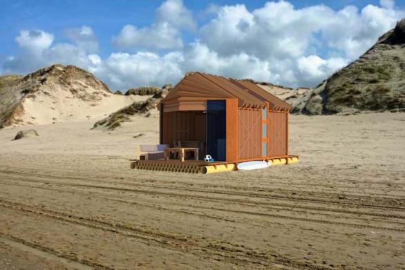 Projekt plážové chatky z kartonu