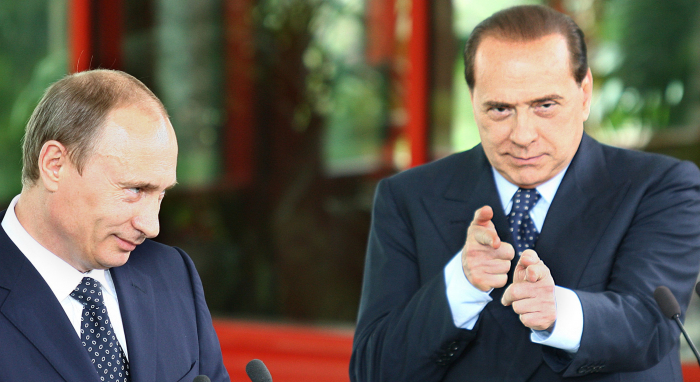 Berlusconi ukazuje, co se stane když se bude někdo navážet do kamaráda Putina. Babiš krom vlivu v politice, médiiích a na finančních trzích oplývá i Silviovo arogancí takže srovnání je více než na místě.