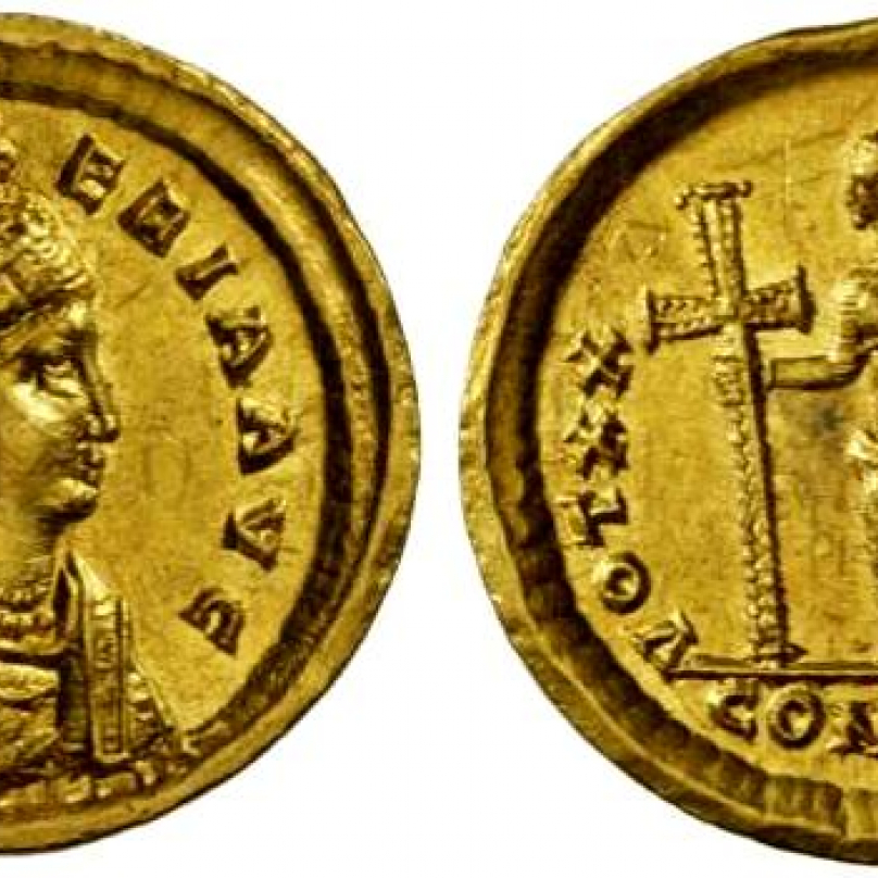 Aelia Pulcheria (399 - 453) se dočkala i vyobrazení na římských mincích.