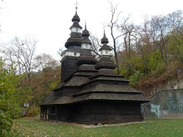 Chrám svatého archanděla Michaela, který byl do Prahy přesunut z Podkarpatské Rusi. Chrám svatého archanděla Michala, který byl do Prahy přesunut z Podkarpatské Rusi.