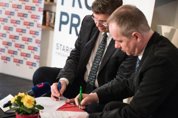 STAN a TOP 09 půjdou do voleb do zastupitelstva Prahy společně. Oznámili to na výročí narození T. G. M.