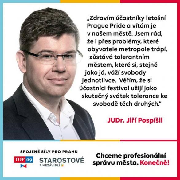 LGBT komunitu ale Pospíšil otevřeně podporuje.
