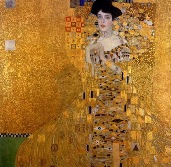 Nejznámější a nejdražší Klimtův obraz portrét Adély Blochové-Bauerové zvaný Dáma ve zlatém. Vydražen byl za bezmála 3,5 miliardy korun.