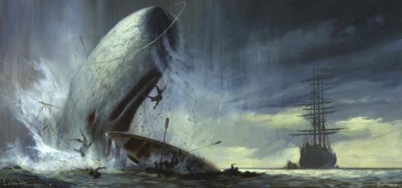 Moby Dickův útok v představách malíře
