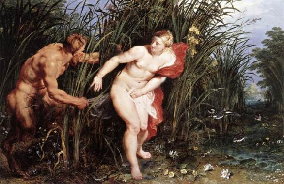 Pán a Syrinx (Peter Paul Rubens, 1619)