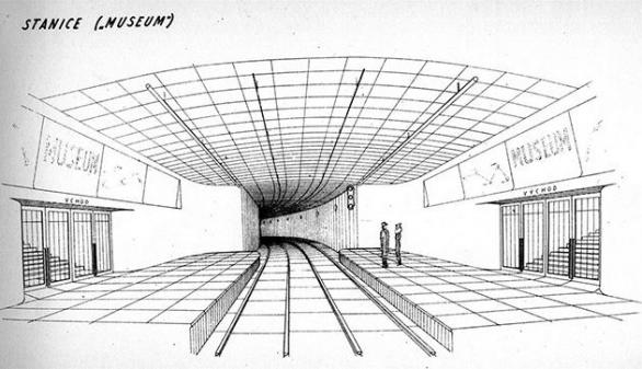 Stanice Museum – návrh z počátku 40. let 20. století