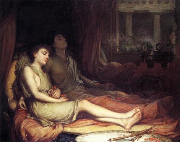 Spánek Hypnos a jeho bratr Smrt Thanatos (John William Waterhouse, 1874)