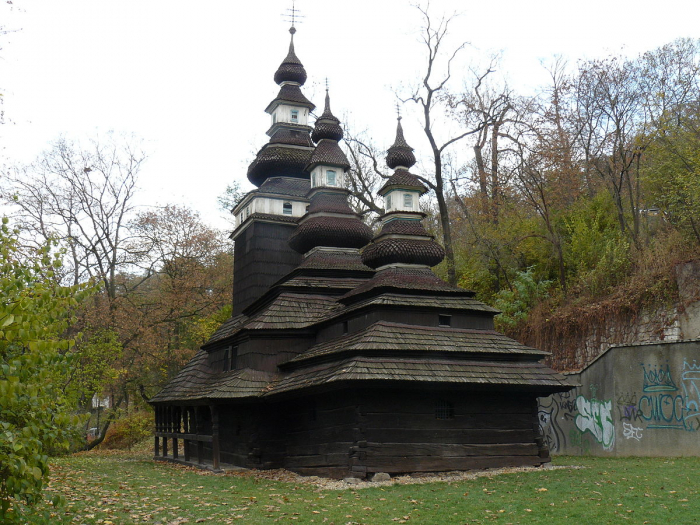 Chrám svatého archanděla Michaela, který byl do Prahy přesunut z Podkarpatské Rusi. Chrám svatého archanděla Michala, který byl do Prahy přesunut z Podkarpatské Rusi.