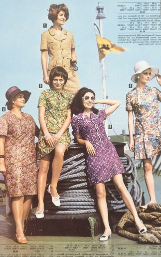 Dederonové šaty ve východoněmeckém katalogu z roku 1971