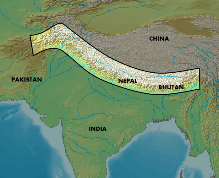 Himálaje se postupně zvedly právě tam, kde na sebe narazily dvě zemské desky