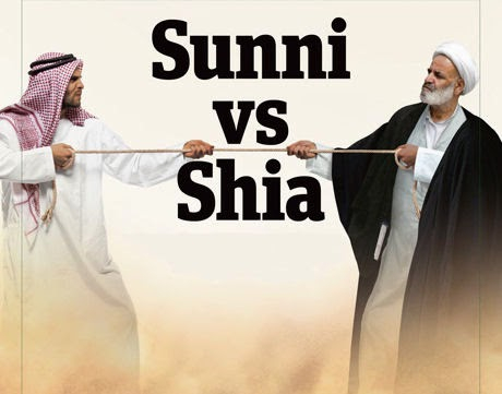 Vlevo sunnita, vpravo šíita. Zatím se jen přetahují a nevraždí...