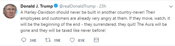 V dalším tweetu Trump uvádí, že naštvaný není jen on, ale i zákazníci a samozřejmě stávající zaměstnanci. Vše chce vyřešit zvýšením daní. Však si o to sami řekli!