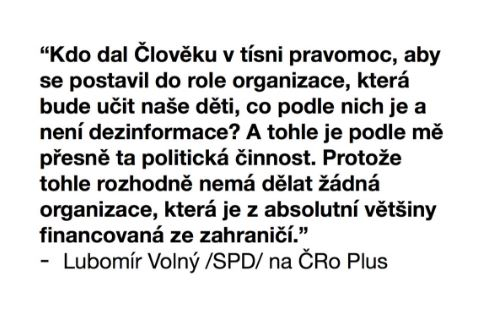 Lubomír Volný a jeho prohlášení v Českém rozhlase.