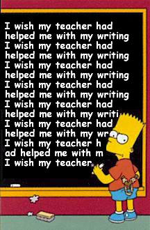 Levoruká kreslená postavička Bart Simpson