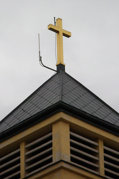 Bleskosvod na střeše kostela