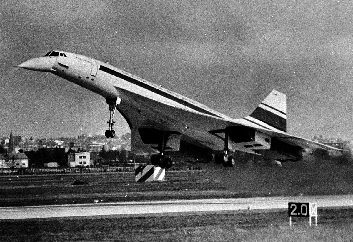 Raná fáze letů Concorde.