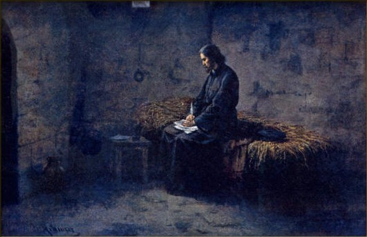 Jan Hus píše ve vězení dopisy svým přátelům