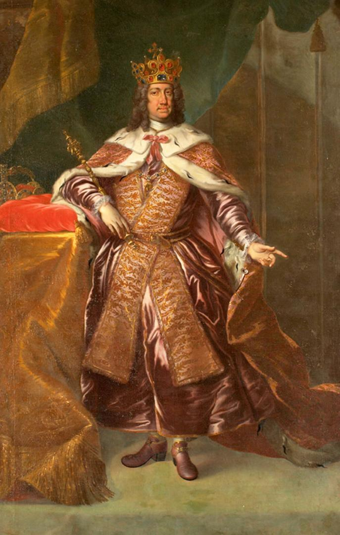 Obraz císaře Karla IV. jako českého krále. Se svatováclavskou korunou.