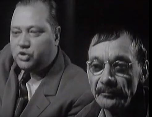 Josef Kemr s Rudolfem Hrušínským v Národním divadle v roce 1965