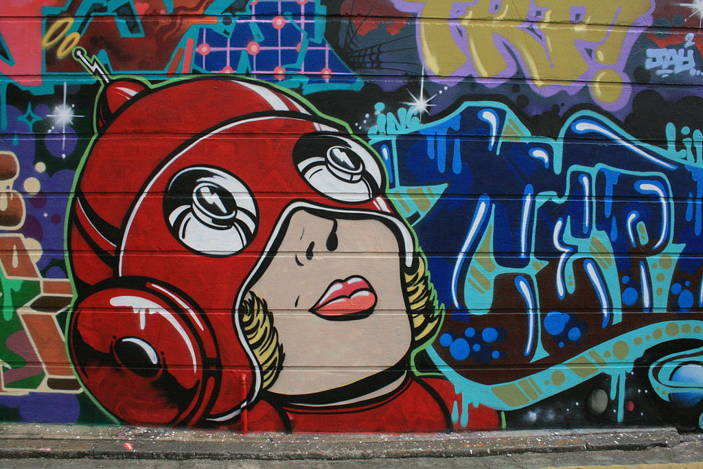 I Londýn má svou graffiti scénu. Prázdné zdi ve čtvrti Shoreditch posloužily jako "plátno" pro mnoho nástěnných maleb.