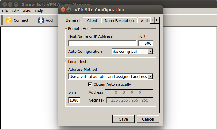 Konfigurace VPN.