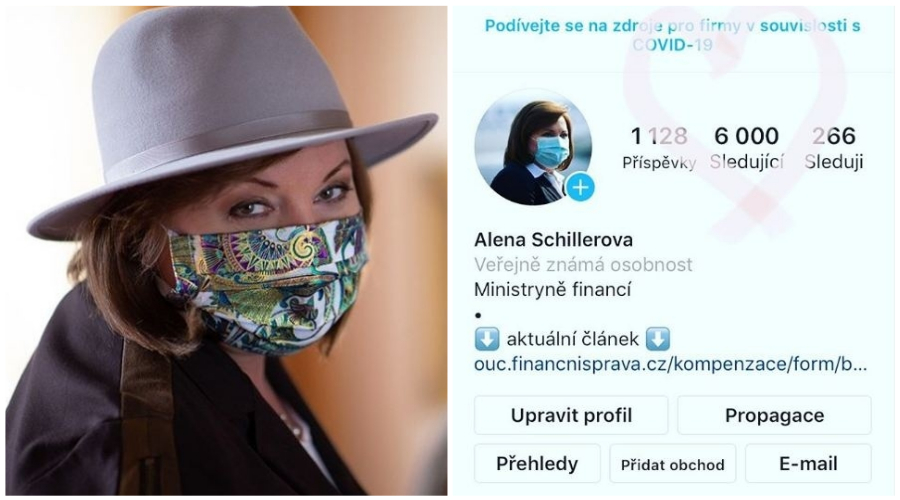 FOTO #1: Alena Schillerová a její Instagram - G.cz