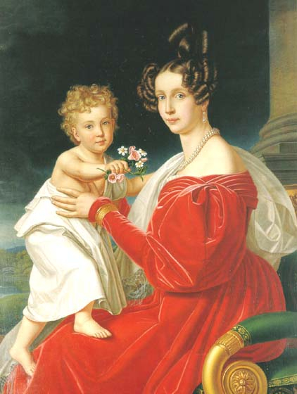 Malý František Josef se svou matkou Žofií Bavorskou. Ta se později stala největší sokyní jeho manželky.