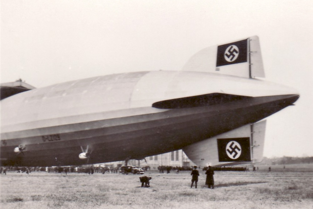 Vzhledem k době létal Hindenburg v barvách nacistického Německa a jeho řídící křídla "zdobily" hákové kříže.