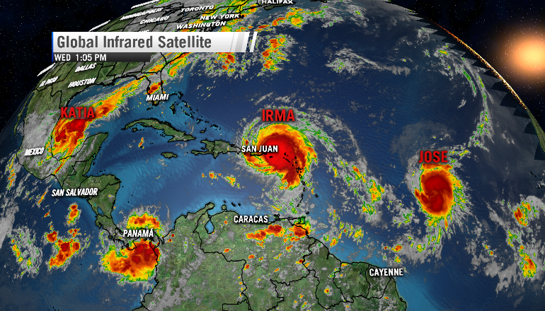 Hurikán Irma za sebou nechává spoušť v Karibiku a míří na Floridu. Za ním se blíží ještě hurikán Jose.