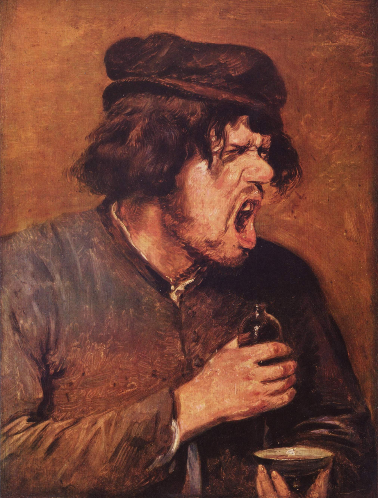 Adriaen Brouwer: Zahořklý opilec (1640)