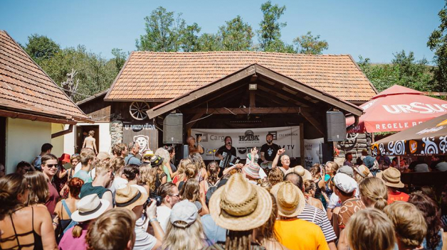 Z loňského ročníku na Festivalu Banát. Právě hraje kapela Vasilův Rubáš.