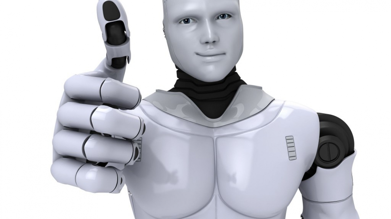 Android person. Робот человек. Искусственный интеллект. Робот улыбается. Улыбка робота.