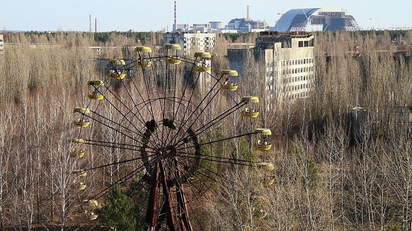 Jedním ze symbolů Černobylu je i opuštěné ruské kolo v Pripjati.