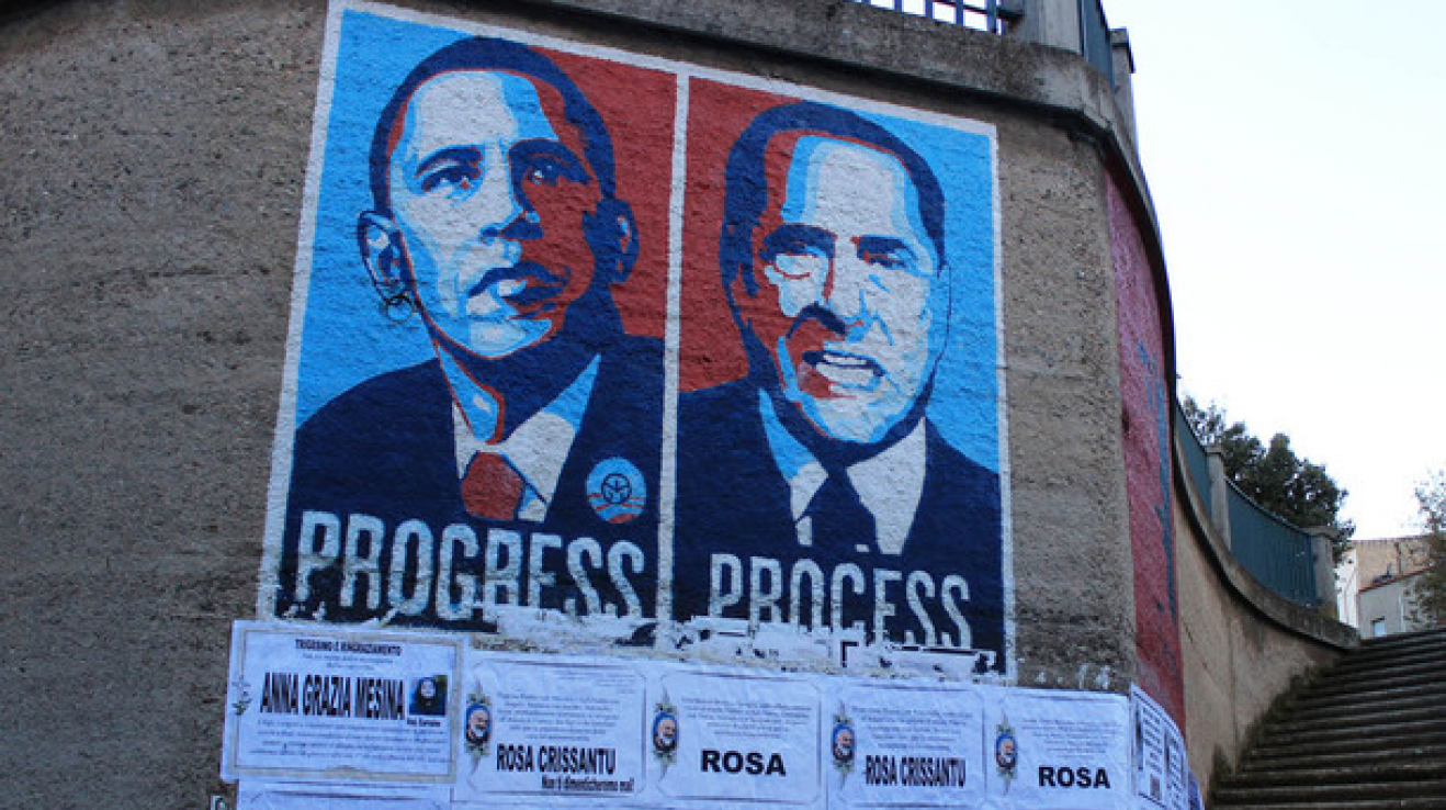 Pryč s BerlusconimZatímco Obama je pro Sardy symbolem pokroku, Silvio je arcisatan. Pro chlípného italského expremiéra mají jen slova pohrdání. Ostudný soudní proces Bonga Bonga a korupční skandály. Prvotní hřích však spáchal už svým narozením: je to Ital
