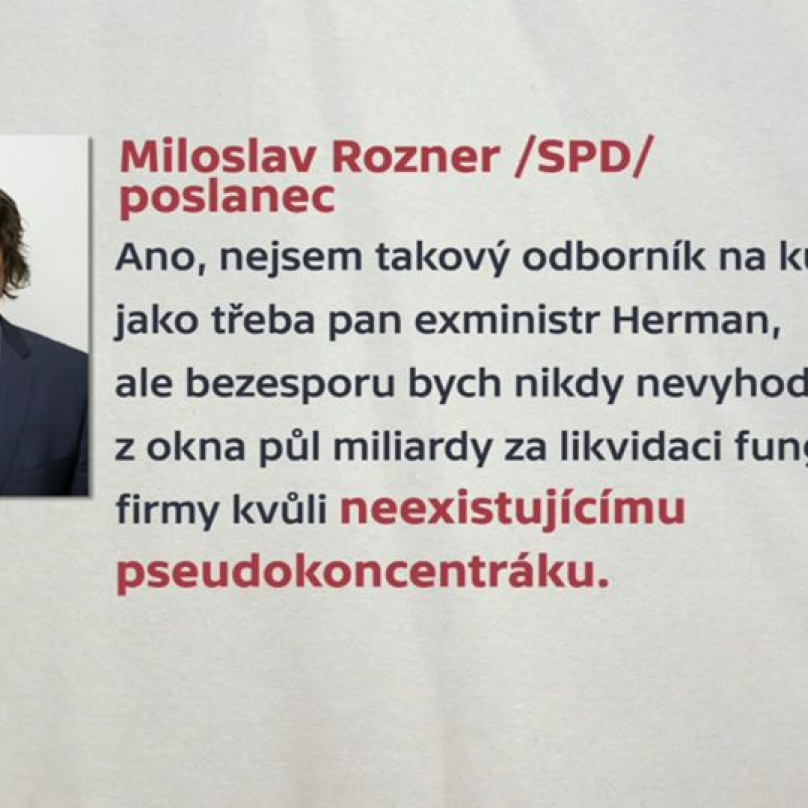 Miloslav Rozner v prosinci 2017 na sjezdu SPD označil tábor v Letech za &quot;neexistující pseudokoncentrák&quot;.