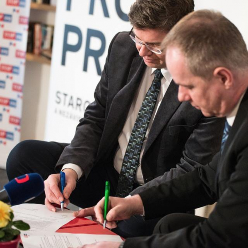 STAN a TOP 09 půjdou do voleb do zastupitelstva Prahy společně. Oznámili to na výročí narození T. G. M.