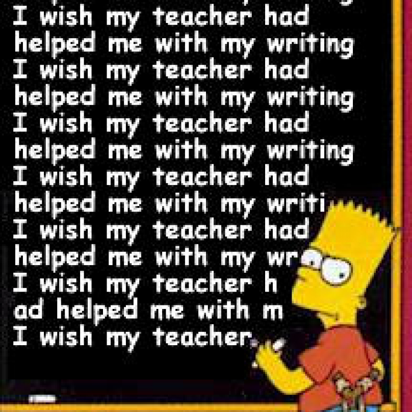 Levoruká kreslená postavička Bart Simpson
