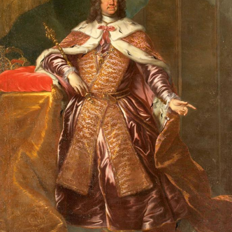 Obraz císaře Karla IV. jako českého krále. Se svatováclavskou korunou.