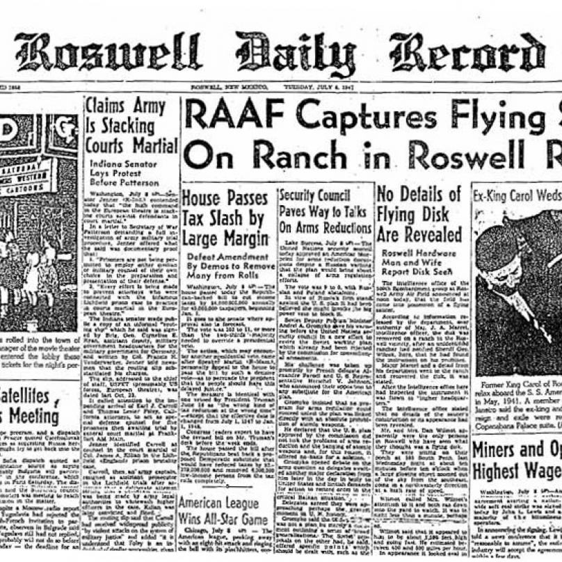 Titulní strana Roswell Daily Record