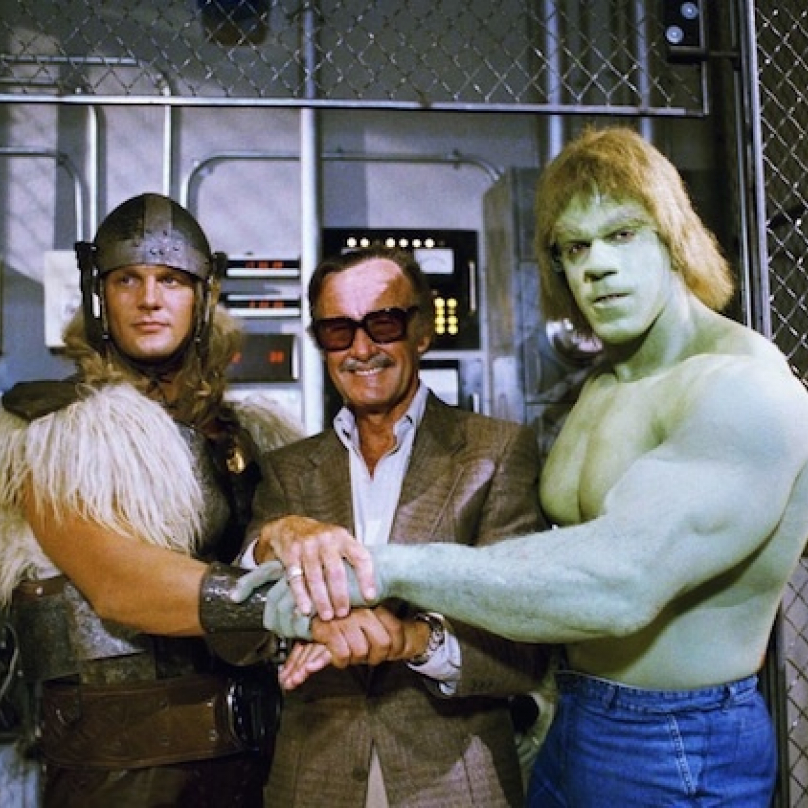 Stan Lee s Hulkem a Thorem.