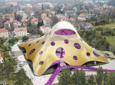 Vizualizace Kaplického blobu na Letné. Mysleli jste si, že tato věc je již minulostí? Vdova Kaplický vás přesvědčí o opaku.