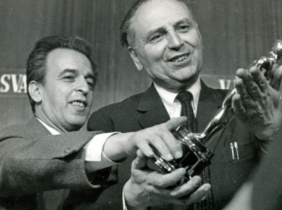 Režiséři Ján Kadár a Elmar Klos na předávání Oscarů. 