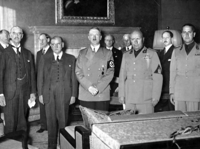 Čtveřice vrcholných představitelů Německa, Itálie, Velké Británie a Francie, která před 79 lety odsoudila Československo ke zkáze.