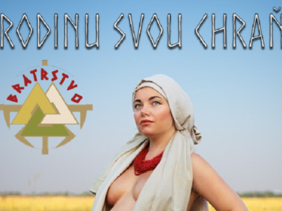 Těhotná žena v poli, kočka s modrýma očima a puškou, muž v kroji líbající dítě. Česká vlastenecké FB skupiny jsou fakt top.