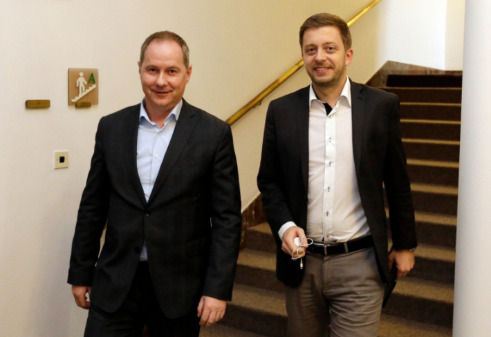 Petr Gazdík (vlevo) a jeho pravděpodobný nástupce Vít Rakušan (vpravo).