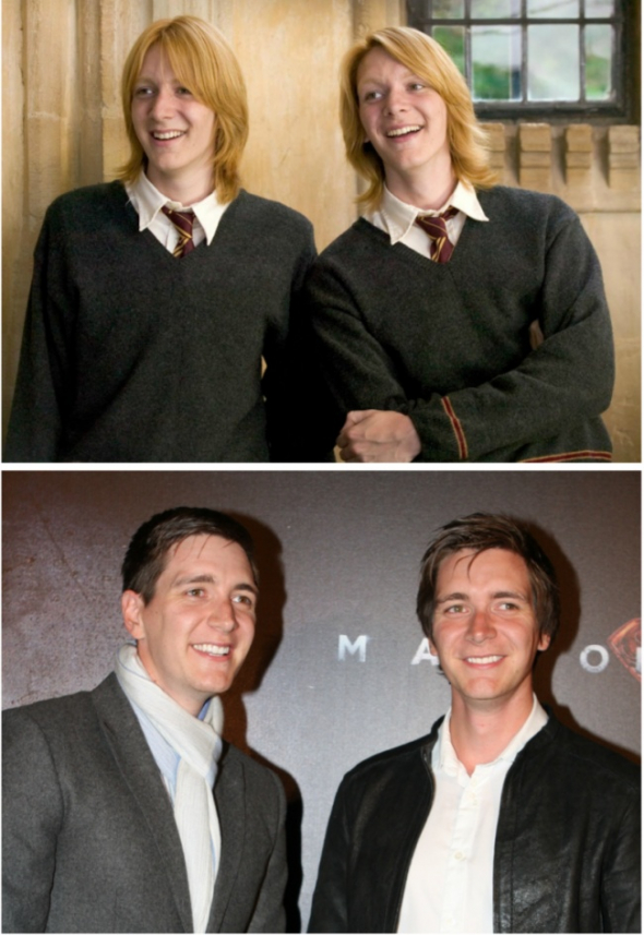 11. Dvojčata Fred a George Weasleyovi, které hráli James and Oliver Phelps