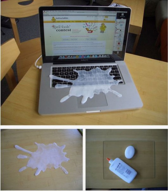1. Rozlité mléko na notebooku