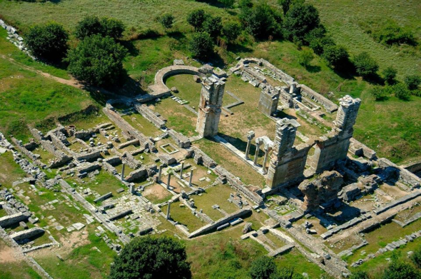 2. Pozůstatky řeckého antického města FIlippi, hranice Řecka a Makedonie