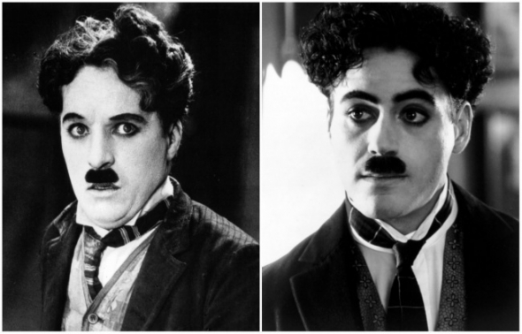 6. Robert Downey jako Charles Chaplin ve filmu Chaplin